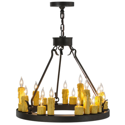 Meyda Tiffany Deina 18 Light 24" Wide Taper Candle Ring Chandelier
