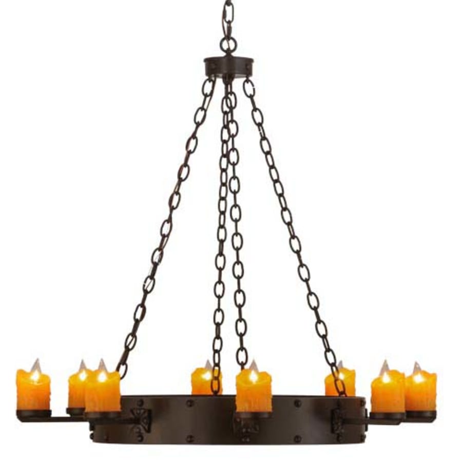 Meyda Tiffany Kingston 8 Light 48" Wide Pillar Candle Ring Chandelier