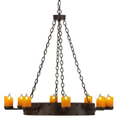 Meyda Tiffany Kingston 8 Light 48" Wide Pillar Candle Ring Chandelier
