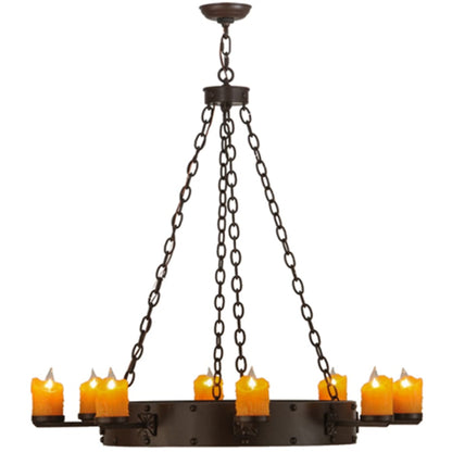 Meyda Tiffany Kingston 8 Light 48" Wide Pillar Candle Ring Chandelier