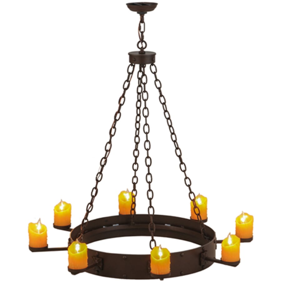 Meyda Tiffany Kingston 8 Light 48" Wide Pillar Candle Ring Chandelier