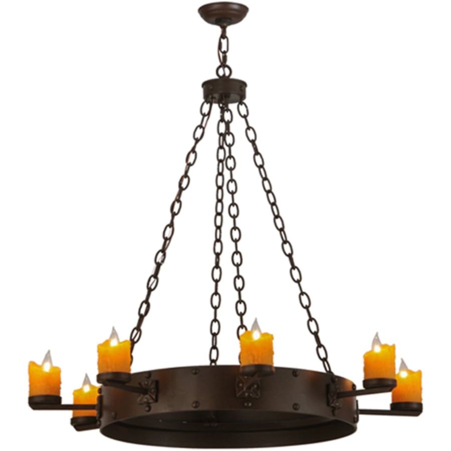 Meyda Tiffany Kingston 8 Light 48" Wide Pillar Candle Ring Chandelier