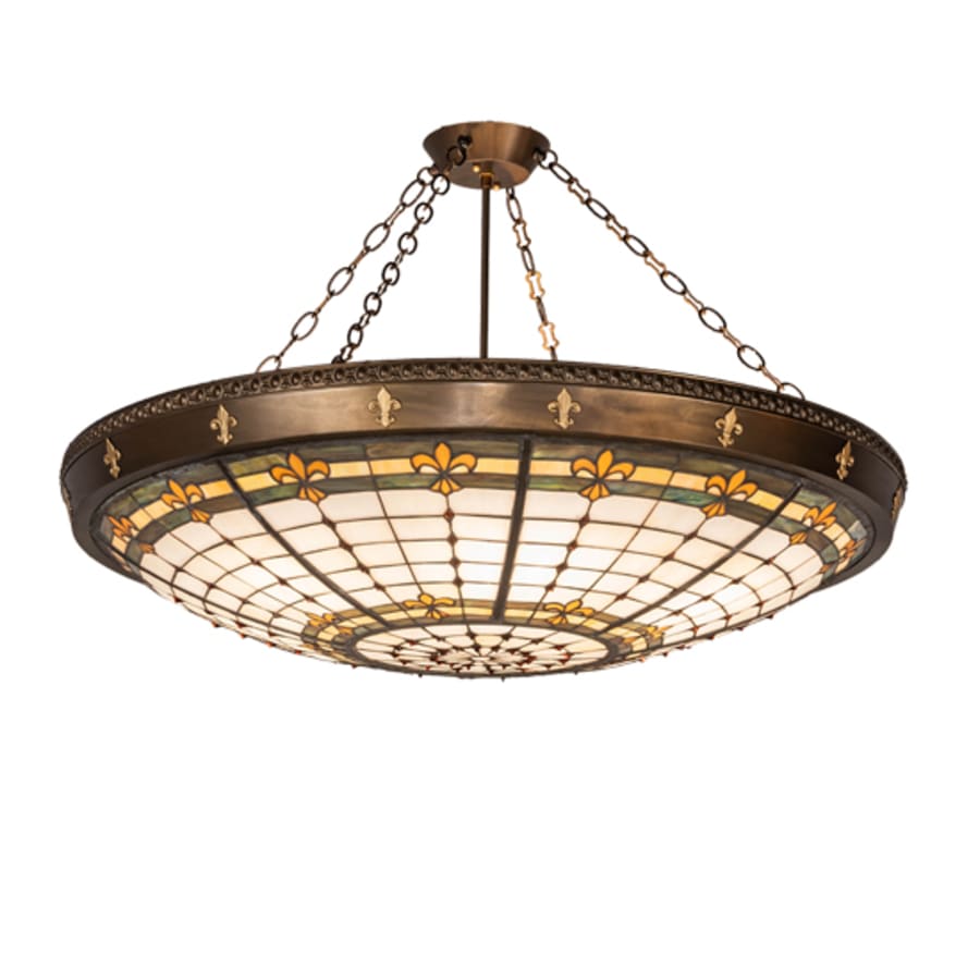 Meyda Tiffany Fleur-de-Lite 6 Light 38" Wide Semi-Flush Bowl Ceiling Fixture