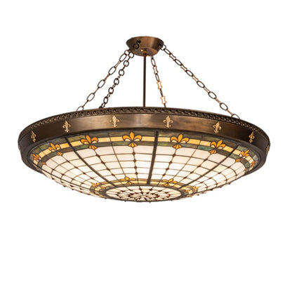 Meyda Tiffany Fleur-de-Lite 6 Light 38" Wide Semi-Flush Bowl Ceiling Fixture