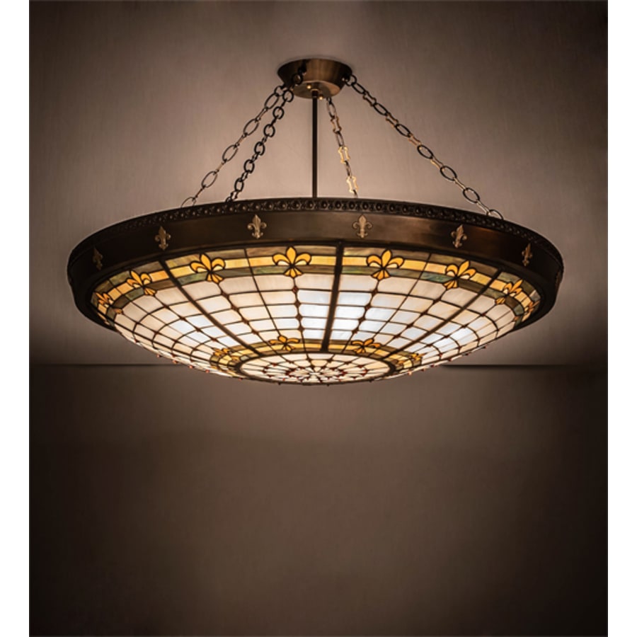 Meyda Tiffany Fleur-de-Lite 6 Light 38" Wide Semi-Flush Bowl Ceiling Fixture