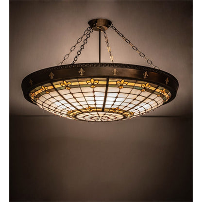 Meyda Tiffany Fleur-de-Lite 6 Light 38" Wide Semi-Flush Bowl Ceiling Fixture