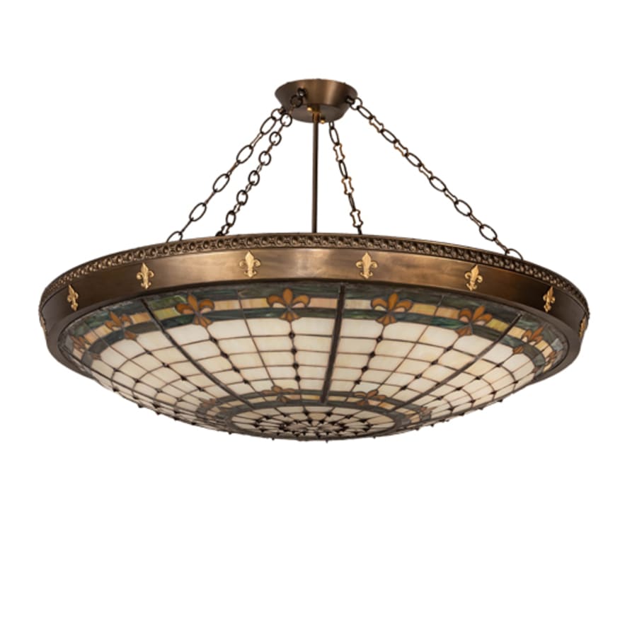 Meyda Tiffany Fleur-de-Lite 6 Light 38" Wide Semi-Flush Bowl Ceiling Fixture