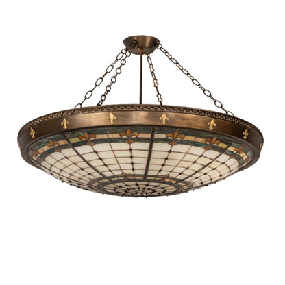 Meyda Tiffany Fleur-de-Lite 6 Light 38" Wide Semi-Flush Bowl Ceiling Fixture
