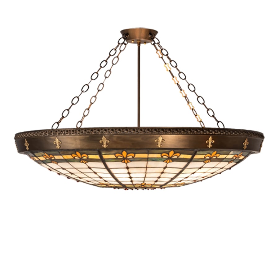 Meyda Tiffany Fleur-de-Lite 6 Light 38" Wide Semi-Flush Bowl Ceiling Fixture