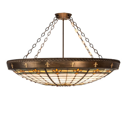 Meyda Tiffany Fleur-de-Lite 6 Light 38" Wide Semi-Flush Bowl Ceiling Fixture