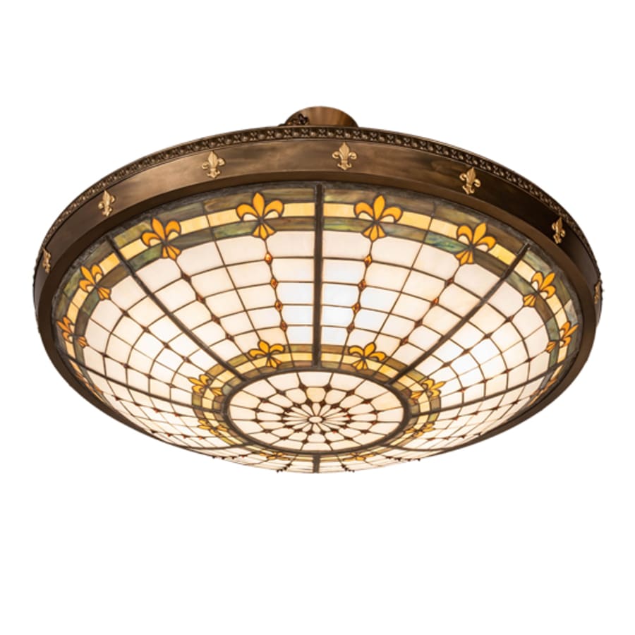 Meyda Tiffany Fleur-de-Lite 6 Light 38" Wide Semi-Flush Bowl Ceiling Fixture