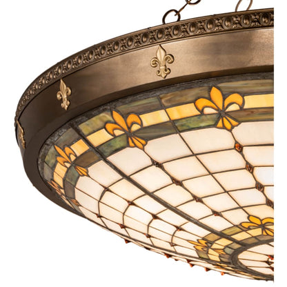 Meyda Tiffany Fleur-de-Lite 6 Light 38" Wide Semi-Flush Bowl Ceiling Fixture