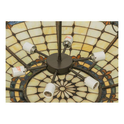 Meyda Tiffany Fleur-de-Lite 6 Light 38" Wide Semi-Flush Bowl Ceiling Fixture