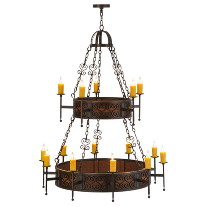 Meyda Tiffany Toscano 15 Light 48" Wide Taper Candle Ring Chandelier