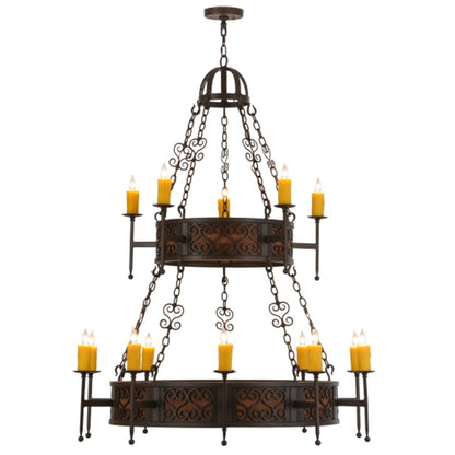 Meyda Tiffany Toscano 15 Light 48" Wide Taper Candle Ring Chandelier