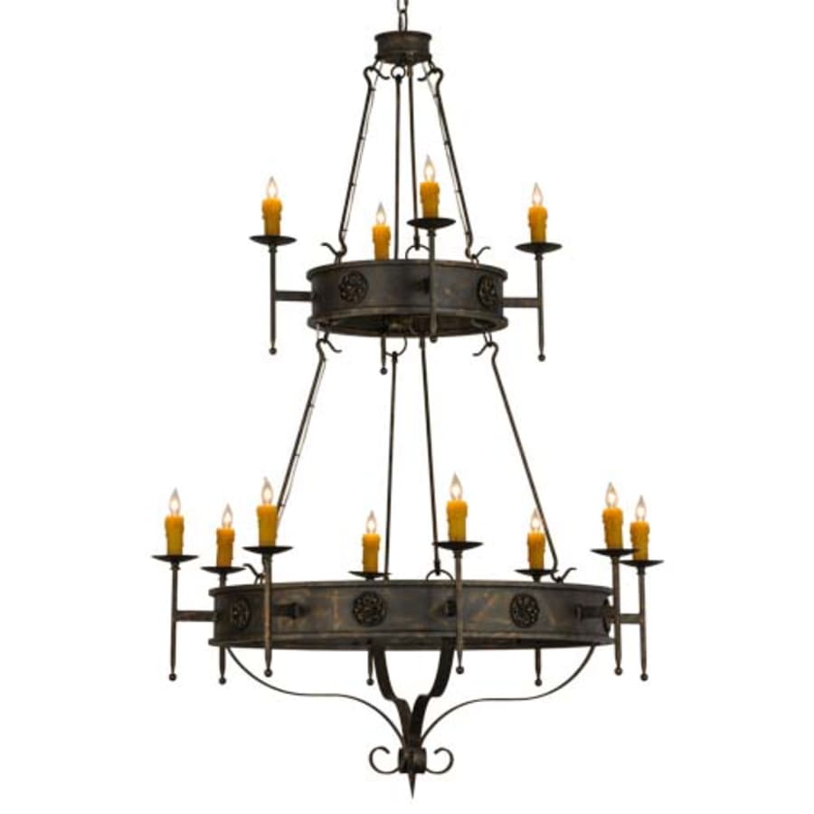 Meyda Tiffany Lorenzo 12 Light 48" Wide Taper Candle Ring Chandelier