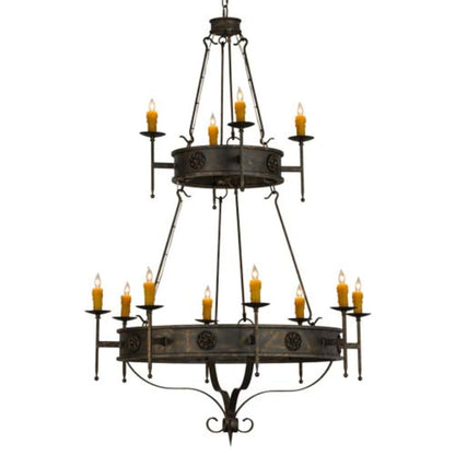 Meyda Tiffany Lorenzo 12 Light 48" Wide Taper Candle Ring Chandelier