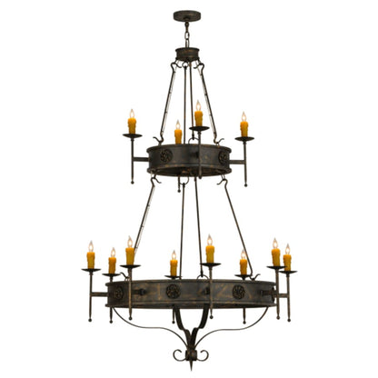 Meyda Tiffany Lorenzo 12 Light 48" Wide Taper Candle Ring Chandelier