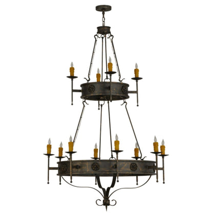 Meyda Tiffany Lorenzo 12 Light 48" Wide Taper Candle Ring Chandelier