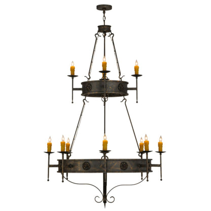 Meyda Tiffany Lorenzo 12 Light 48" Wide Taper Candle Ring Chandelier