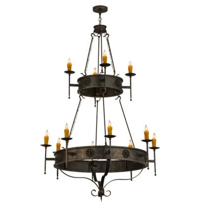 Meyda Tiffany Lorenzo 12 Light 48" Wide Taper Candle Ring Chandelier