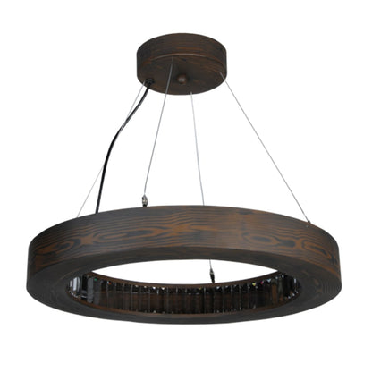 Meyda Tiffany Hickory Treasures 25" Wide Wood Pendant