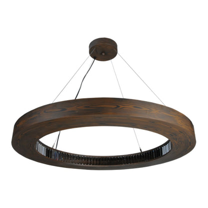 Meyda Tiffany Hickory Treasures 40" Wide Wood Pendant