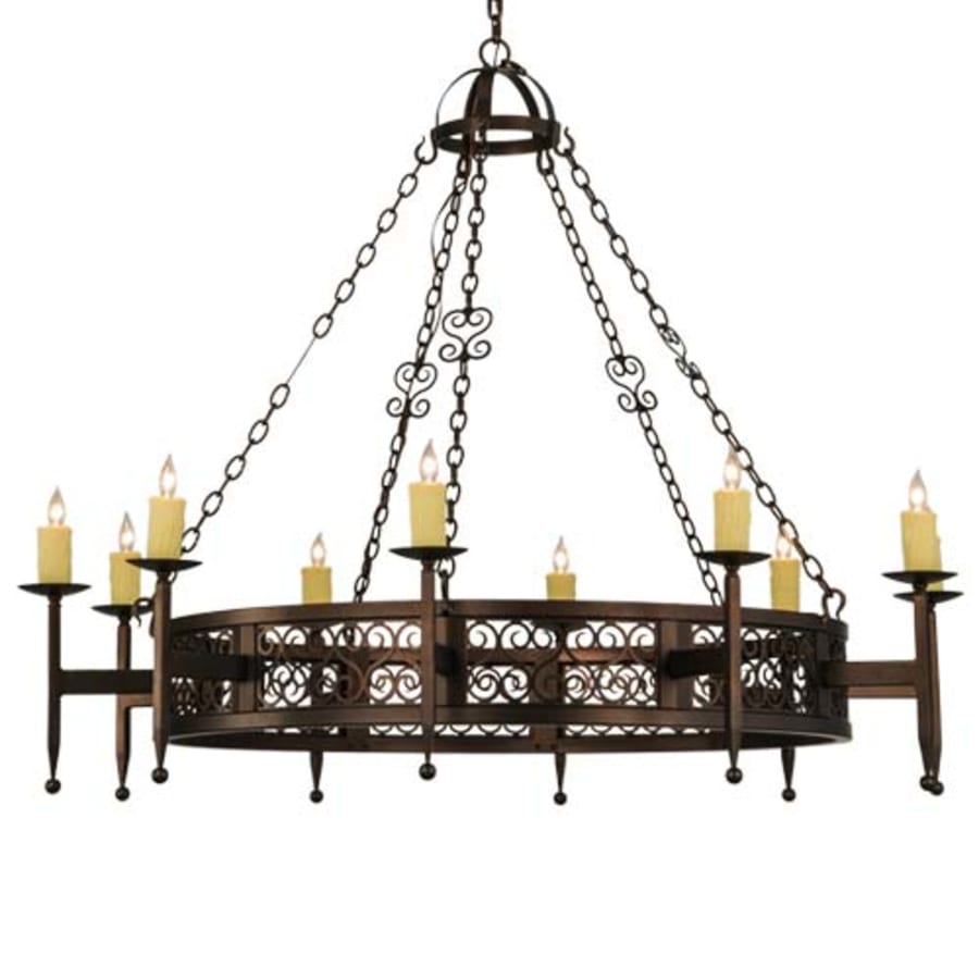 Meyda Tiffany Toscano 10 Light 60" Wide Taper Candle Ring Chandelier