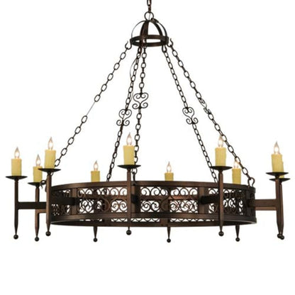 Meyda Tiffany Toscano 10 Light 60" Wide Taper Candle Ring Chandelier