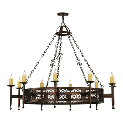 Meyda Tiffany Toscano 10 Light 60" Wide Taper Candle Ring Chandelier