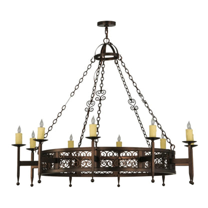Meyda Tiffany Toscano 10 Light 60" Wide Taper Candle Ring Chandelier
