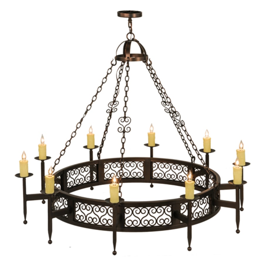 Meyda Tiffany Toscano 10 Light 60" Wide Taper Candle Ring Chandelier