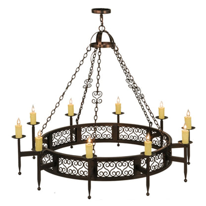 Meyda Tiffany Toscano 10 Light 60" Wide Taper Candle Ring Chandelier
