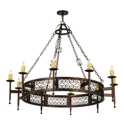 Meyda Tiffany Toscano 10 Light 60" Wide Taper Candle Ring Chandelier