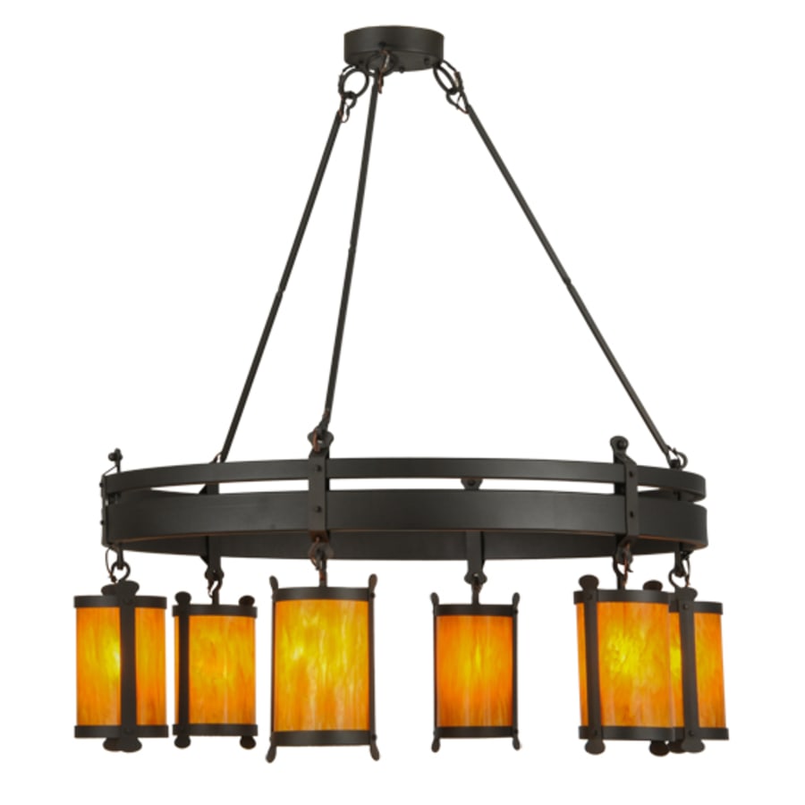 Meyda Tiffany Beartooth 6 Light 54" Wide Ring Chandelier