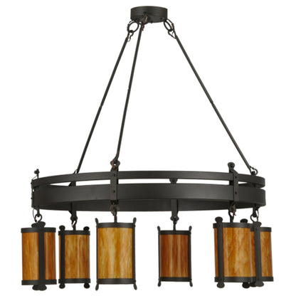 Meyda Tiffany Beartooth 6 Light 54" Wide Ring Chandelier