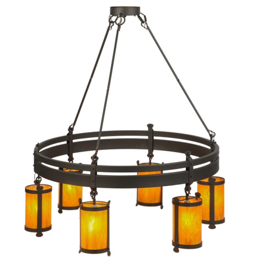 Meyda Tiffany Beartooth 6 Light 54" Wide Ring Chandelier