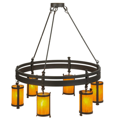Meyda Tiffany Beartooth 6 Light 54" Wide Ring Chandelier