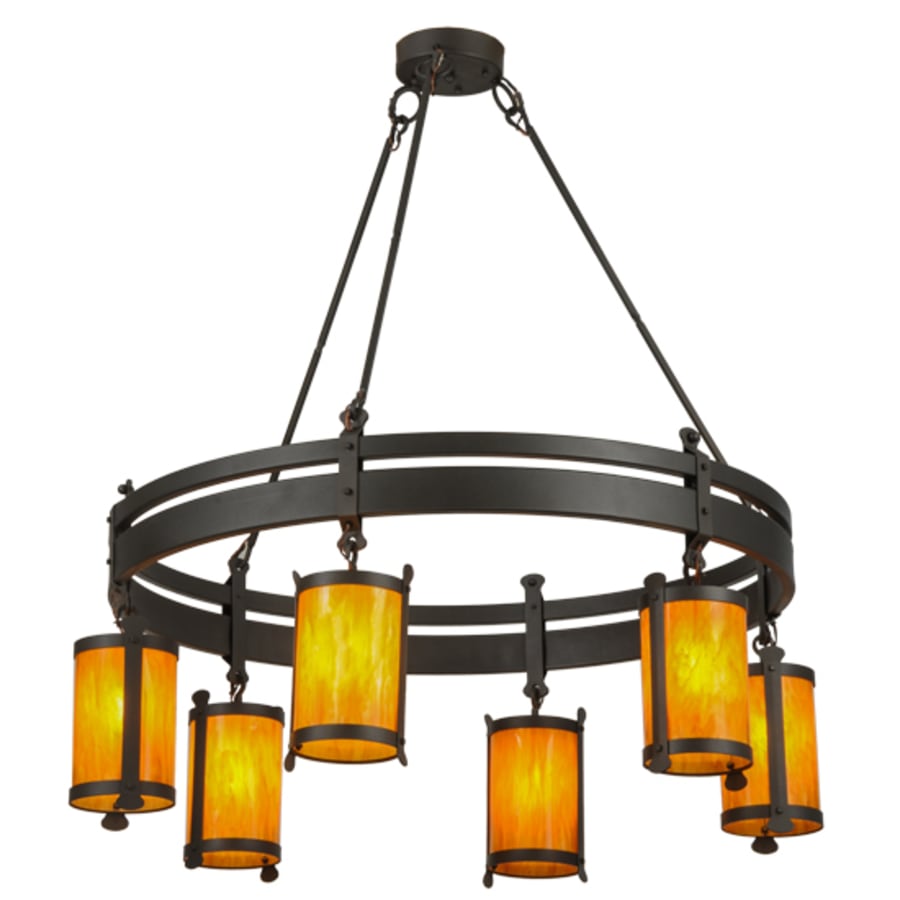 Meyda Tiffany Beartooth 6 Light 54" Wide Ring Chandelier