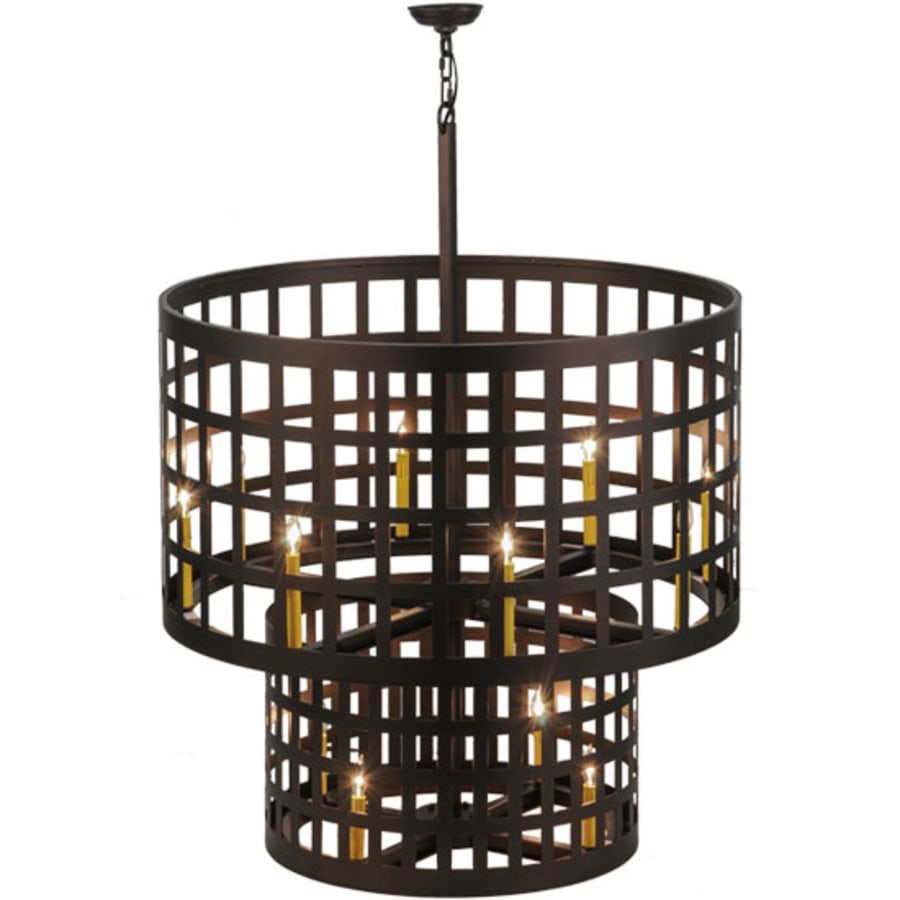 Meyda Tiffany Cilindro Golpe 12 Light 40" Wide Cage Pendant