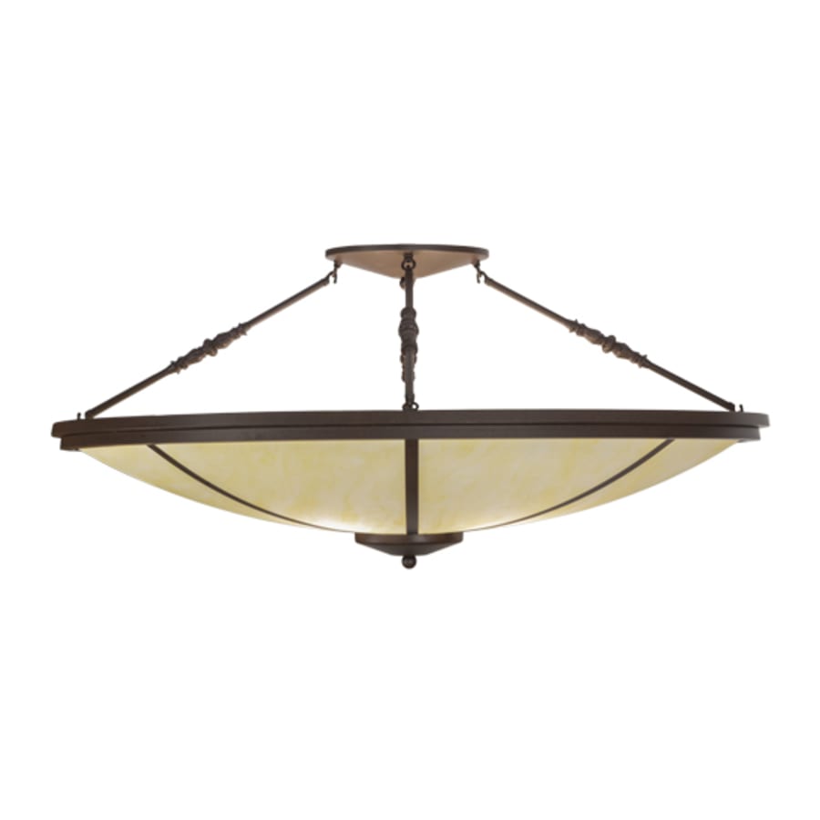 Meyda Tiffany Commerce 4 Light 45" Wide Semi-Flush Bowl Ceiling Fixture - Cafe-Noir Finish