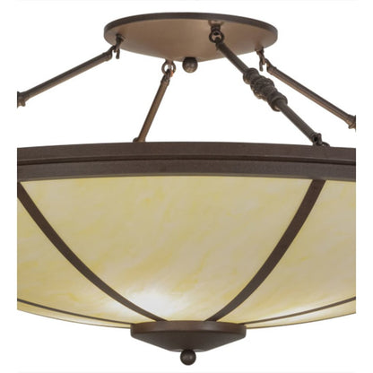 Meyda Tiffany Commerce 4 Light 45" Wide Semi-Flush Bowl Ceiling Fixture - Cafe-Noir Finish