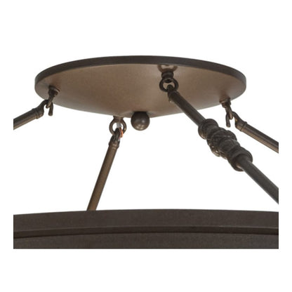 Meyda Tiffany Commerce 4 Light 45" Wide Semi-Flush Bowl Ceiling Fixture - Cafe-Noir Finish