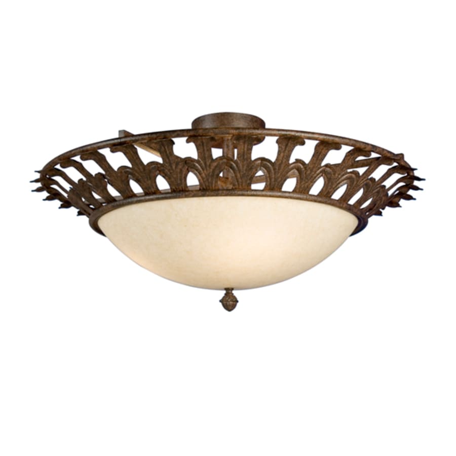 Meyda Tiffany Hampton 4 Light 30" Wide Semi-Flush Bowl Ceiling Fixture - Rusty Nail Finish