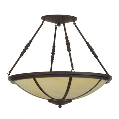 Meyda Tiffany Commerce 4 Light 30" Wide Semi-Flush Bowl Ceiling Fixture