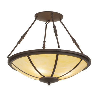 Meyda Tiffany Commerce 4 Light 30" Wide Semi-Flush Bowl Ceiling Fixture
