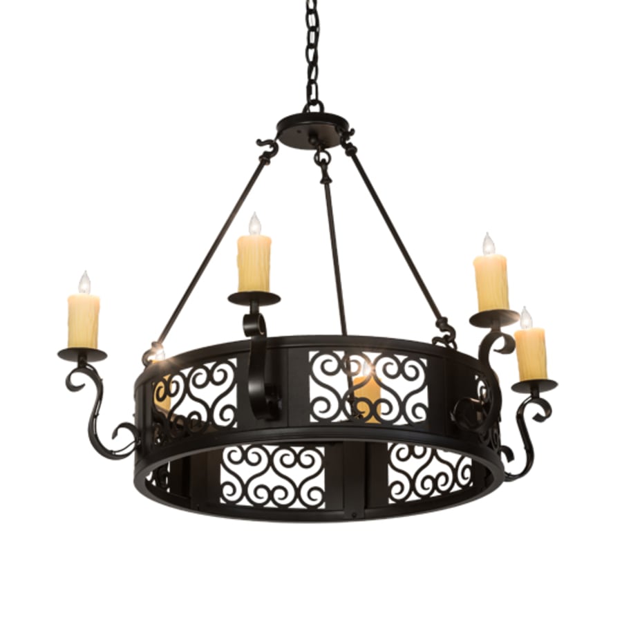Meyda Tiffany Liesel 6 Light 36" Wide Taper Candle Style Chandelier