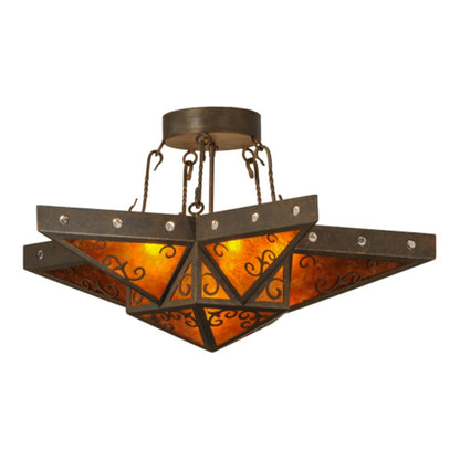 Meyda Tiffany Star 6 Light 36" Wide Semi-Flush Ceiling Fixture