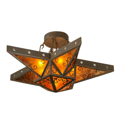 Meyda Tiffany Star 6 Light 36" Wide Semi-Flush Ceiling Fixture