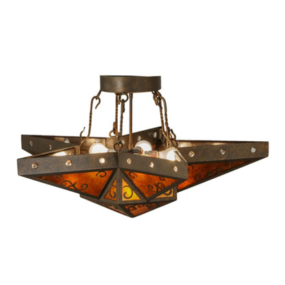 Meyda Tiffany Star 6 Light 36" Wide Semi-Flush Ceiling Fixture